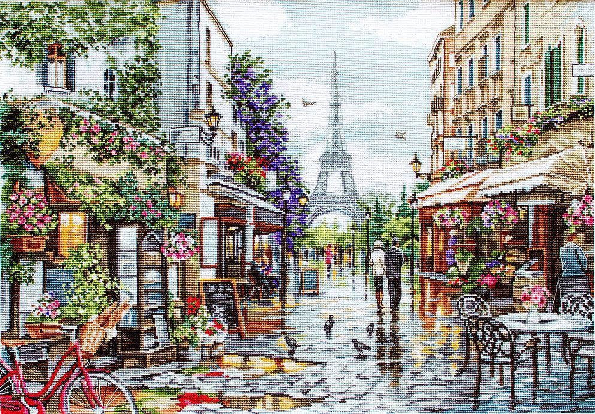 Luca-S Paris in Flowers Counted Cross-Stitch Kit