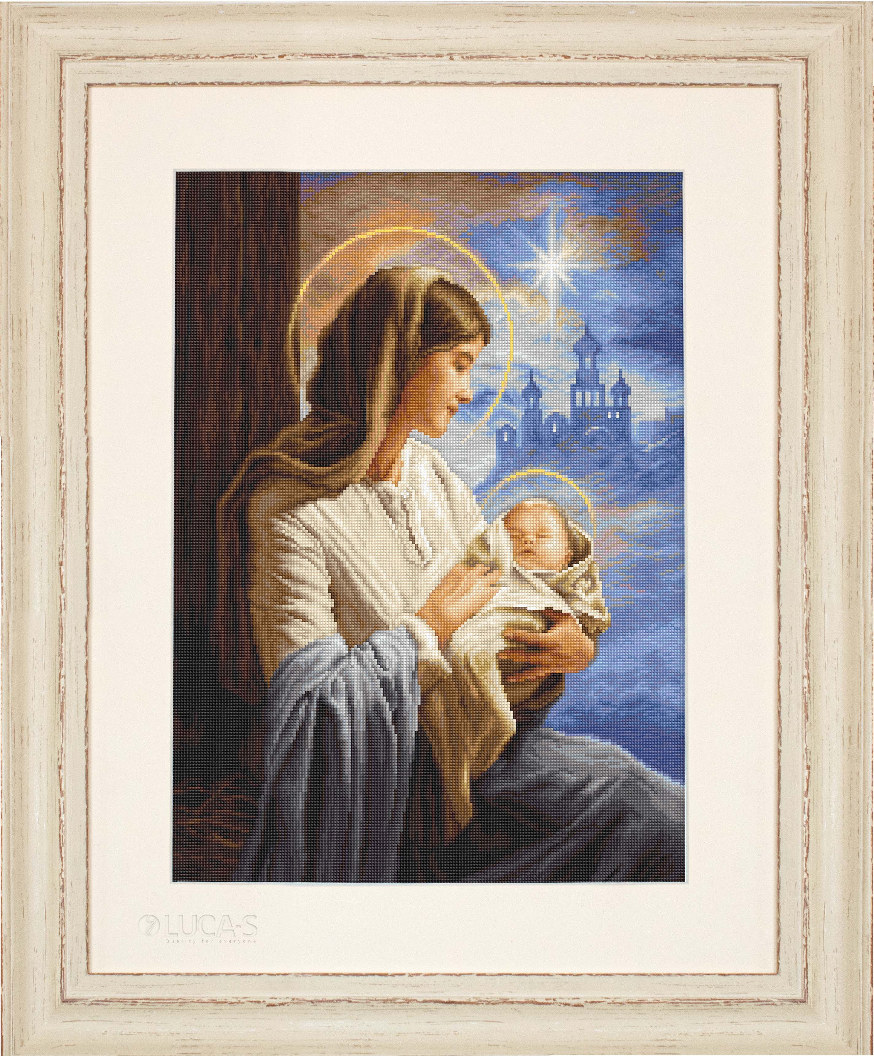 Luca-S Saint Mary & the Child Counted Cross-Stitch Kit