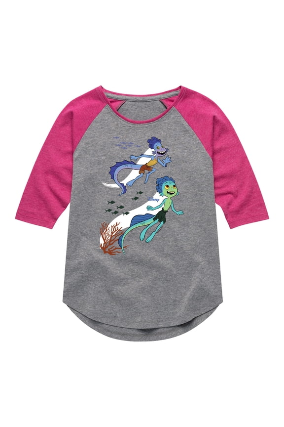 Luca - Sea Monsters - Toddler And Youth Girls Raglan Graphic T-Shirt