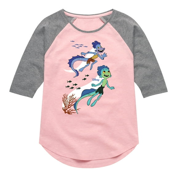 Luca - Sea Monsters - Toddler And Youth Girls Raglan Graphic T-Shirt