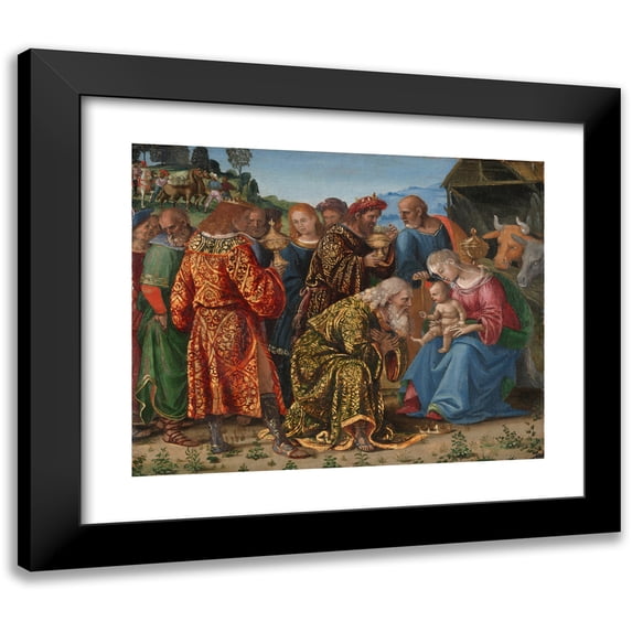 Luca Signorelli 18x15 Black Modern Framed Museum Art Print Titled - The Adoration of The Magi (ca. 1508)
