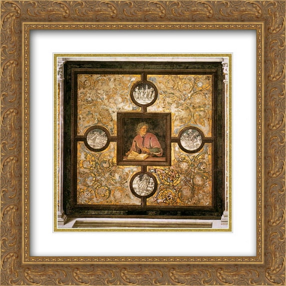 Luca Signorelli 2x Matted 20x20 Gold Ornate Framed Art Print 'Claudian'