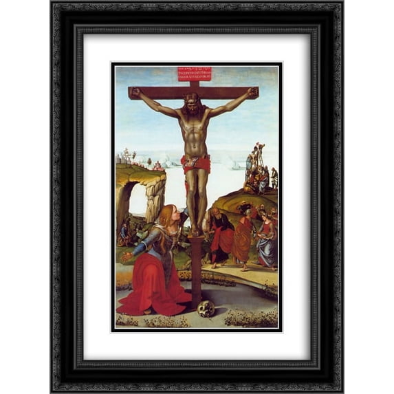 Luca Signorelli 2x Matted 20x24 Black Ornate Framed Art Print 'The Crucifixion with St. Mary Magdalen'