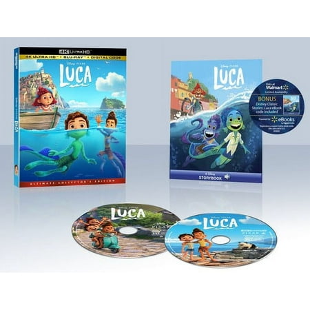 Luca (Walmart Exclusive) (4K Ultra HD + Blu-Ray + Digital Code + eBook)