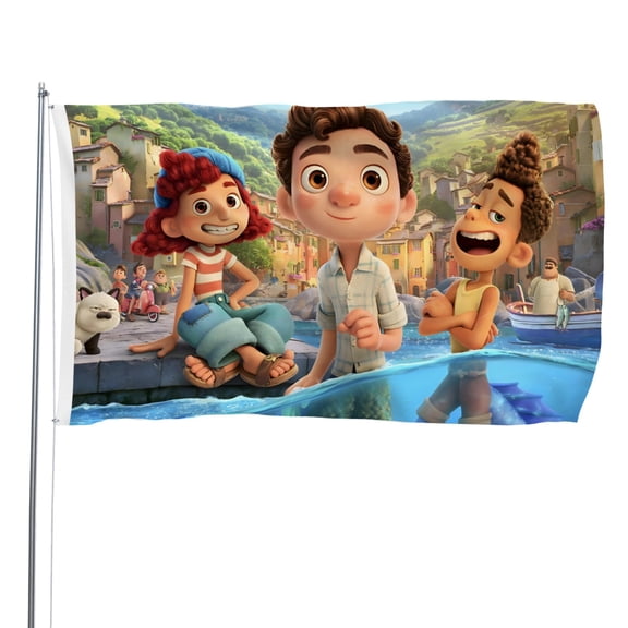 Luca-themed Printed Flag Perfect gift for fans, friends, and family members, and suitable for indoor and outdoor activities, party decorations.35.4"x59" (90cm150cm)