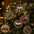 thumbnail image 1 of Lucahom DIY Christmas Ornament Kit, 6 Pcs Wood Hanging Ornaments with Holiday Sweets Design, Holiday Tree Decorations for Kids Adults Family, Xmas Party Decor, 3.54 in, 1 Set, 1 of 6