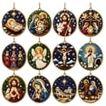 thumbnail image 1 of Lucahom DIY Diamond Art Painting Christmas Ornaments, 12 Pcs Pearl Art Hanging Ornaments with Nativity, Christmas Tree Hanging Decorations for Kids, Xmas Decor, 2.95 in, 1 Set, 1 of 6