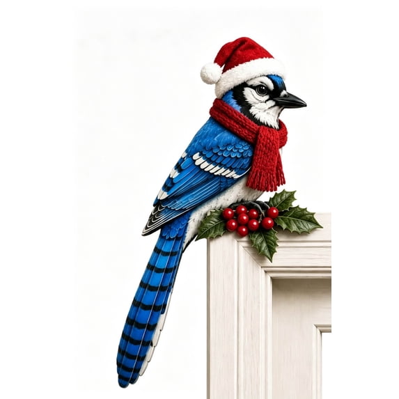 Lucahom Wooden Bird Door Topper, Adorable Bird Shape Corner Decor, Handcrafted Collection for Doorways, Shelves & Frame Corners, Gift for Nature & Birds Lovers