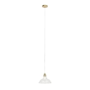 Lucande 11" Vintage Clear Glass Farmhouse Pendant Light Kitchen Island & Sink, Gold & Glass Kitchen Hanging Lights, Adjustable 61" Cord, Hardwired Indoor Ceiling Light, E26 Socket, Bulb Not Included