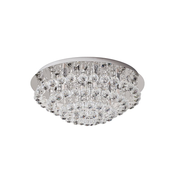 Lucande 21.7" Ceiling Light, Large Chandelier Light Fixture for Bedroom Living Room Foyer, Modern Crystal Chandelier Chrome Silver 8-Light G9, Bulbs Not Included, Hardwired