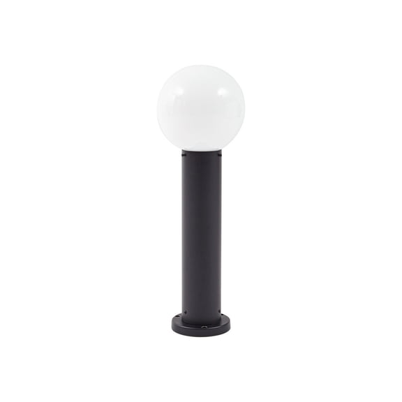 Lucande 23.6" Outdoor Post Light, Modern Outside Bollard Light with Opal Glass Globe, Black Aluminum Pathway Lamp Post Light for Walkway Driveway Patio Garden, Hardwired, E26 Bulb Not Included
