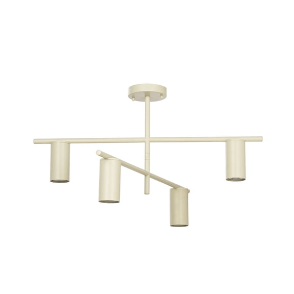 Lucande 27.6 In 4-Light Track Lighting Fixtures Ceiling Modern Beige GU10 Modern Kitchen Track Lighting and Living Room Ceiling Mount Lights, Cream Beige Metal, 4x GU10, Bulbs Not Included