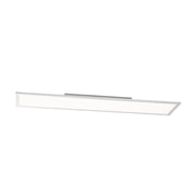 Lucande 47 12 in Linear LED Panel Ceiling Light, Silver Flush Mount Ultra-Slim Silver Rectangular LED Panel, Warm White 3000K, Flush Mount for Kitchens, Garages, Offices, integrated 40W LED