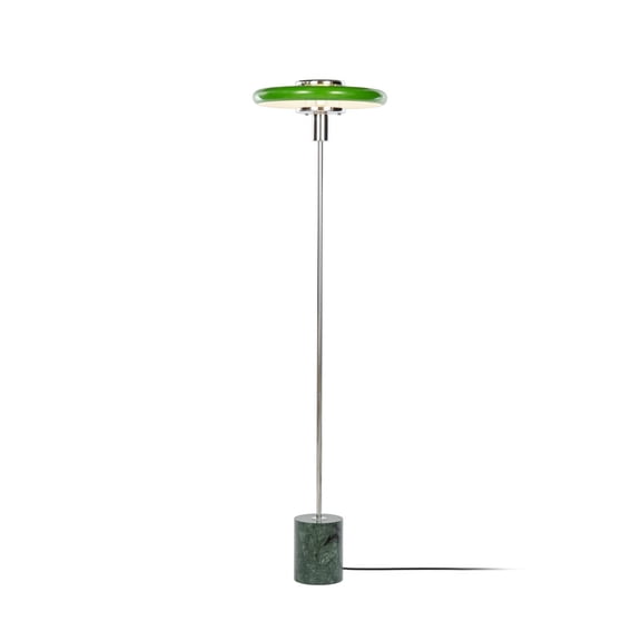 Lucande 51.2 in Floor Lamp, Green Shade, Marble Base, Torchiere, E26 Tall Mid Century Green Standing Lamp for Living Room, Bedroom & Office, Plug-In with Cable Switch, Bulb Not Included