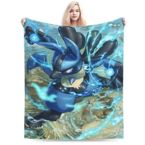 Lucario Boys Girls Blanket Super Soft Cozy Warm Plush Throw Blanket, Lightweight Fuzzy Flannel Blankets for Couch Sofa Bed Travel and Camping Gifts 40"X30"