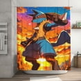 thumbnail image 1 of Shower Curtain Cartoon Art Bath Shower Curtains with 12 Hooks, Waterproof Washable Polyester Bathroom Home Decor Set 72x72 Inch, Iron, 1 of 8