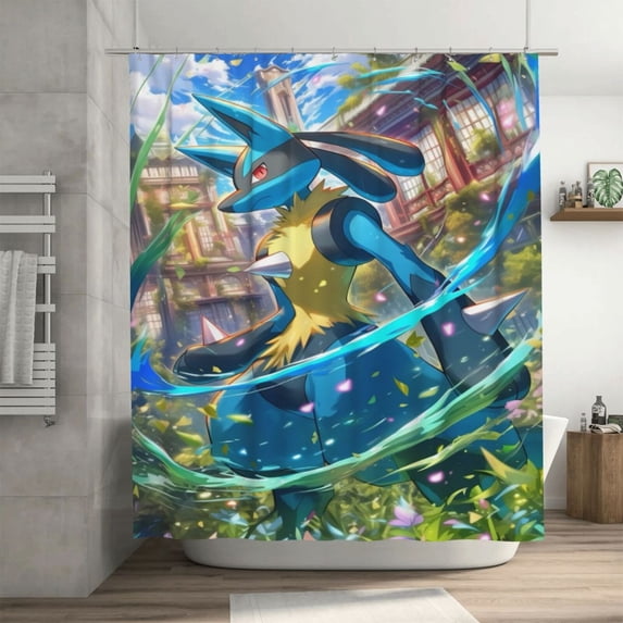 Shower Curtain Cartoon Art Bath Shower Curtains with 12 Hooks, Waterproof Washable Polyester Bathroom Home Decor Set 72x72 Inch, Iron