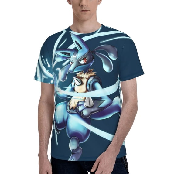 Lucario T Shirt For Men Women, Graphic Print Casual Unisex Short Sleeve Summer Funny Top Tees Shirt