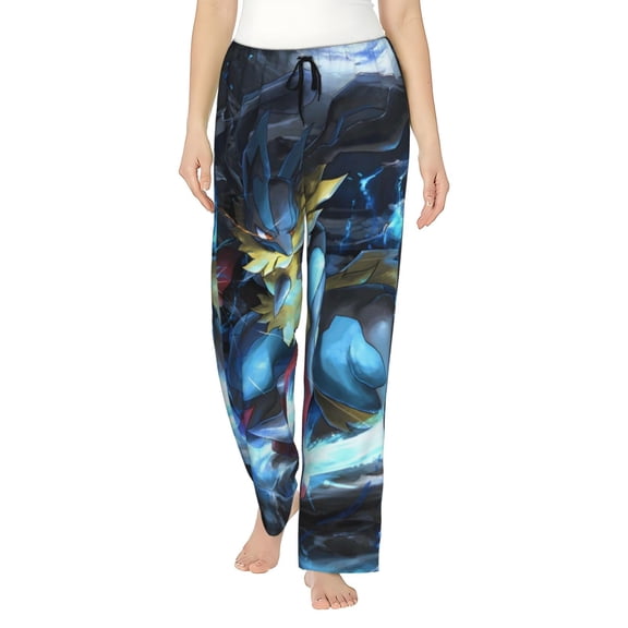 Lucario Women's Pajama Pants Ultra Soft Comfy Sleep Lounge Pants Cartoon Print Lightweight Casual Bottoms Loungewear
