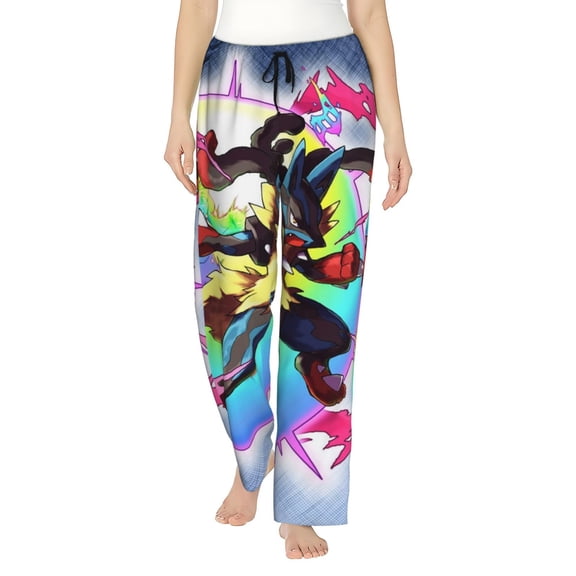 Lucario Women's Pajama Pants Ultra Soft Comfy Sleep Lounge Pants Cartoon Print Lightweight Casual Bottoms Loungewear