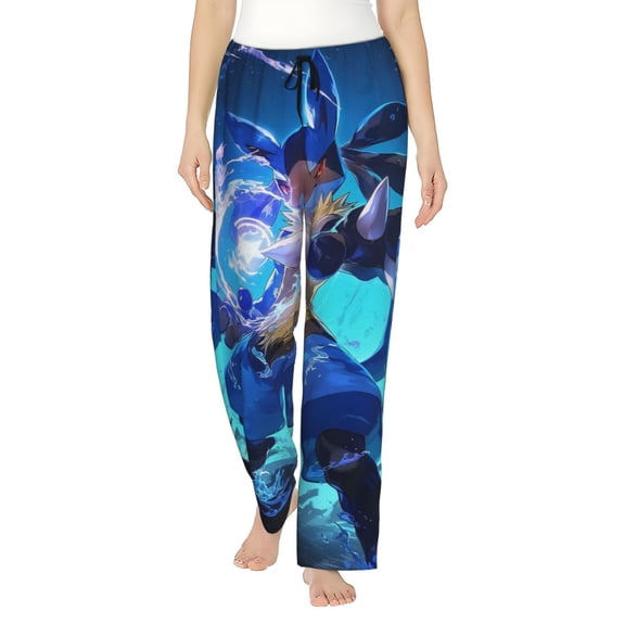 Lucario Women's Pajama Pants Ultra Soft Comfy Sleep Lounge Pants Cartoon Print Lightweight Casual Bottoms Loungewear