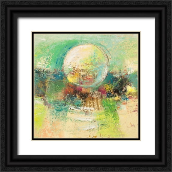 Lucas 12x12 Black Ornate Wood Framed with Double Matting Museum Art Print Titled - Luna smeraldo (detail)