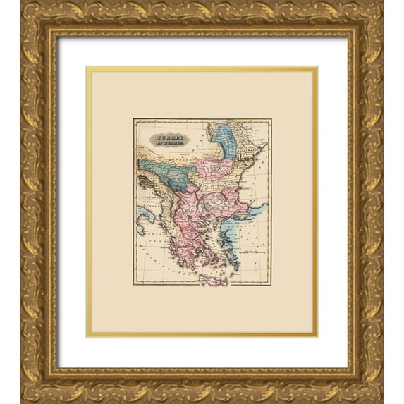 Lucas 12x13 Gold Ornate Wood Framed with Double Matting Museum Art Print Titled - Europe Turkey - Lucas 1823