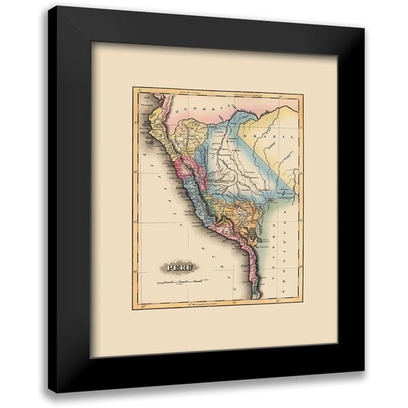 Lucas 15x17 Black Modern Framed Museum Art Print Titled - South America Peru - Lucas 1823