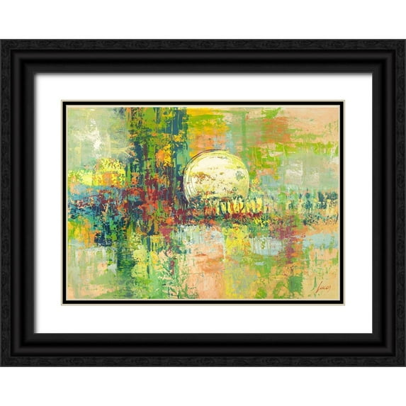 Lucas 18x14 Black Ornate Wood Framed with Double Matting Museum Art Print Titled - Luna piena