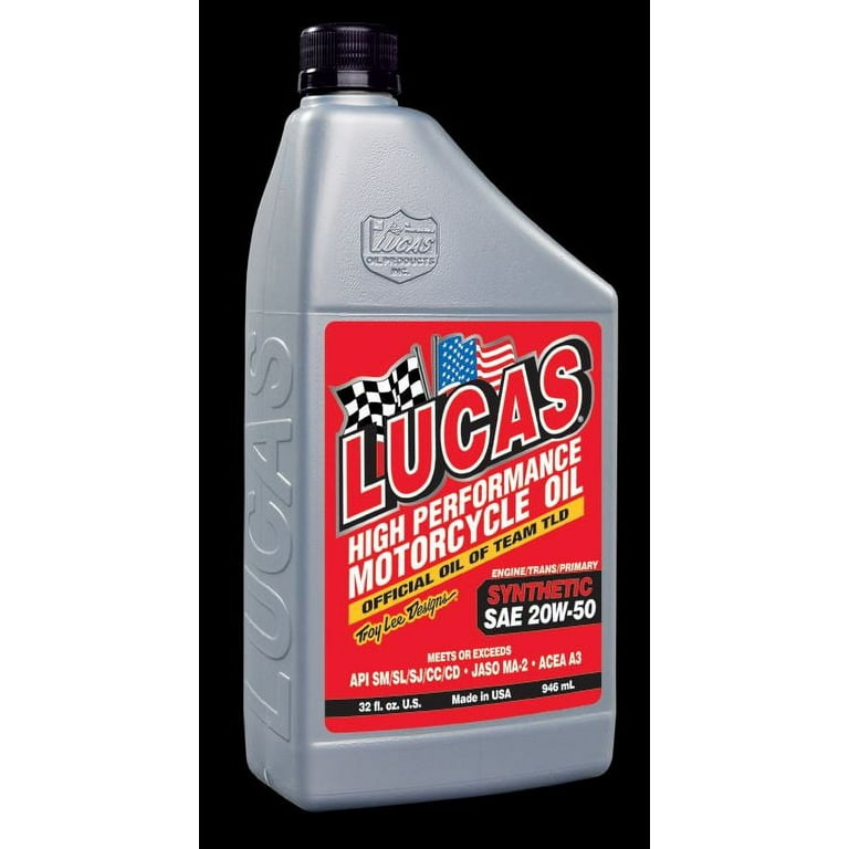 Lucas 20W-50 High Performance Synthetic Motorcycle Oil Lucas 20W-50 High Performance Synthetic Motorcycle Oil