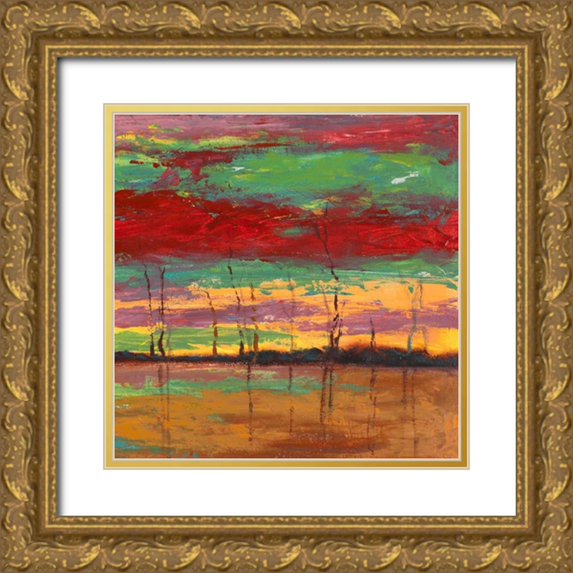 Lucas 20x20 Gold Ornate Wood Framed with Double Matting Museum Art Print Titled - Tramonto sul bosco III