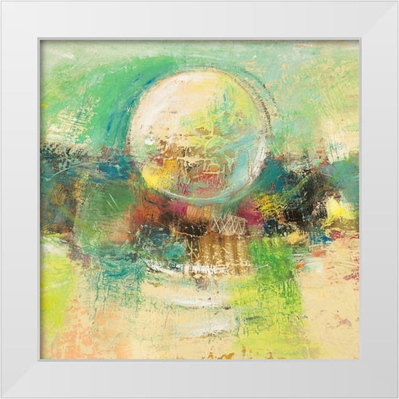 Lucas 20x20 White Modern Wood Framed Museum Art Print Titled - Luna smeraldo (detail)