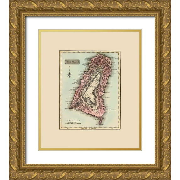 Lucas 20x23 Gold Ornate Wood Framed with Double Matting Museum Art Print Titled - St Lucia Caribbean - Lucas 1823