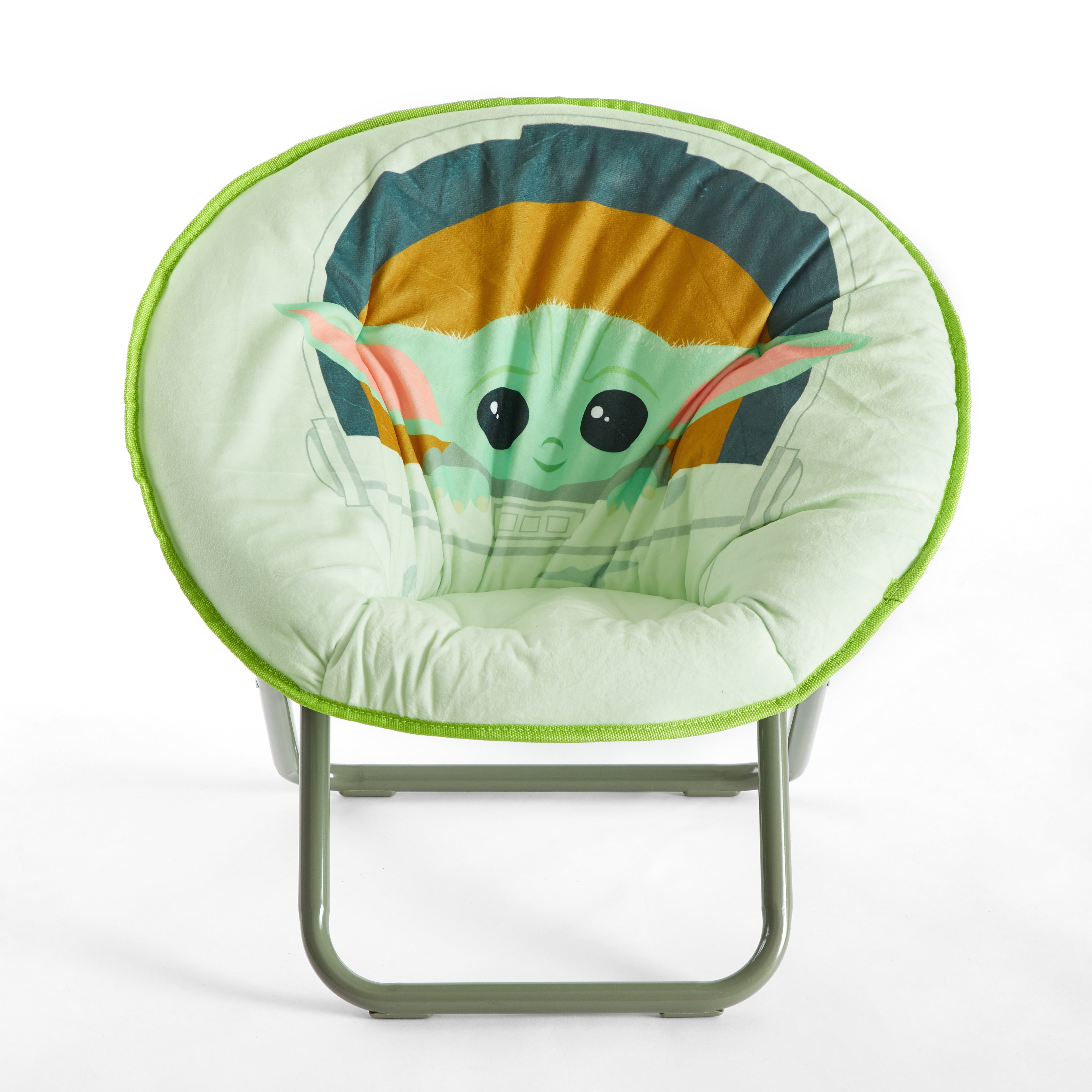 Lucas Baby Yoda 19inch Soft Mink Green Polyester Saucer Chair for Kids