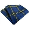 thumbnail image 1 of Lucas Cavellii Men's Blue Yellow Plaid Pocket Square, 1 of 3