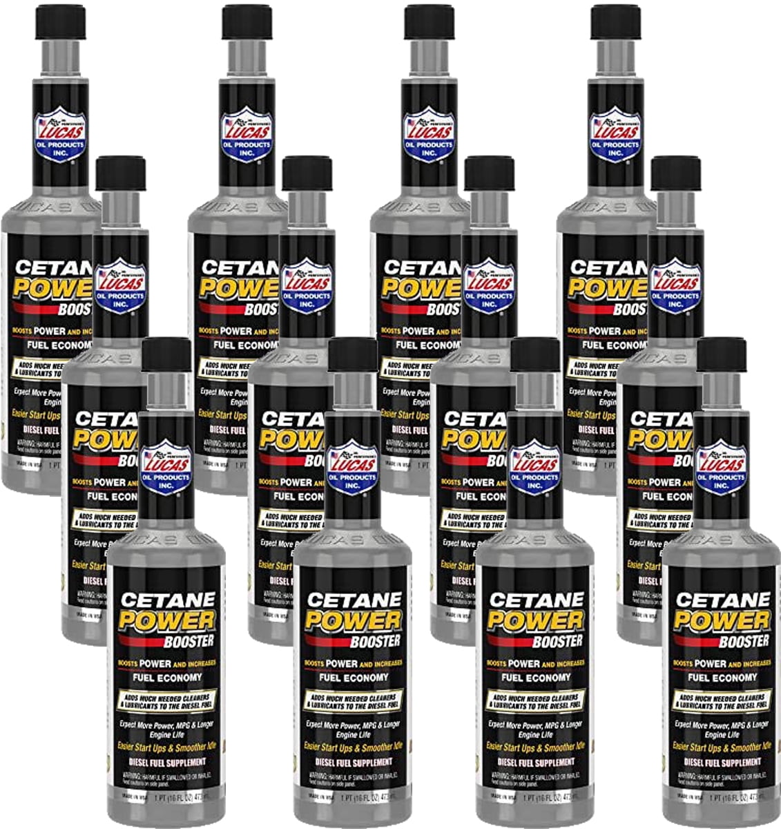 Lucas Cetane Power Booster Diesel Fuel Additive (16 oz) - 12 Pack ...