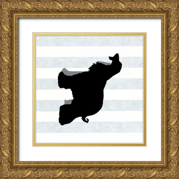 Lucas, Christine 20x20 Gold Ornate Wood Framed with Double Matting Museum Art Print Titled - Afghan Hound in Neutral