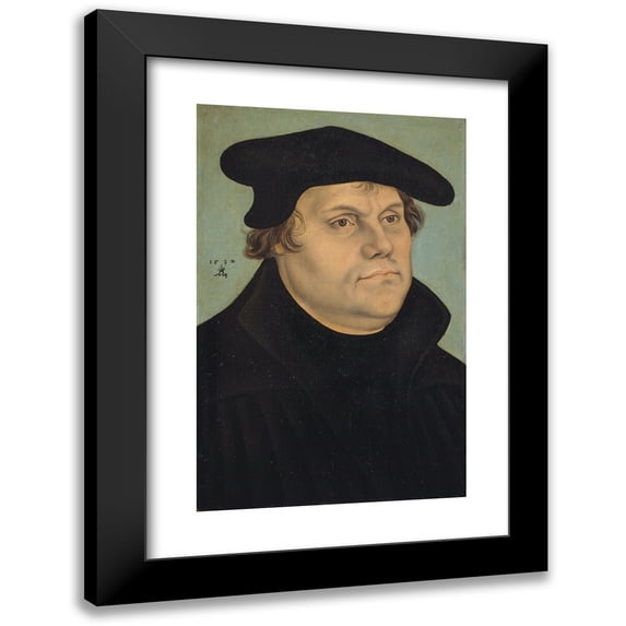 Lucas Cranach the Elder 13x18 Black Modern Framed Museum Art Print Titled - Portrait of Martin Luther (1532)