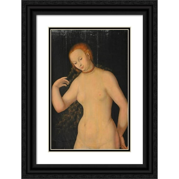 Lucas Cranach the Elder 17x24 Black Ornate Framed Double Matted Museum Art Print Titled: Venus (Between 1526 and 1537)