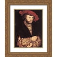 thumbnail image 1 of Lucas Cranach the Elder 2x Matted 20x24 Gold Ornate Framed Art Print 'Portrait of a Young Man', 1 of 2