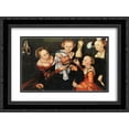 thumbnail image 1 of Lucas Cranach the Elder 2x Matted 24x20 Black Ornate Framed Art Print 'Heracles and Omphale', 1 of 2