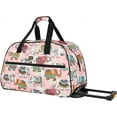 thumbnail image 1 of Lucas Designer Carry On Luggage Collection - Lightweight Pattern 22 Inch Duffel Bag- Weekender Overnight Business Travel Suitcase with 2- Rolling Spinner Wheels (SEA FORM) (PINK), 1 of 5