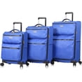 thumbnail image 1 of Lucas Designer Luggage Collection - 3 Piece Softside Expandable Ultra Lightweight Spinner Suitcase Set - Travel Set includes 20 Inch Carry On, 24 Inch & 28 Inch Checked Suitcases (Royal Blue), 1 of 7