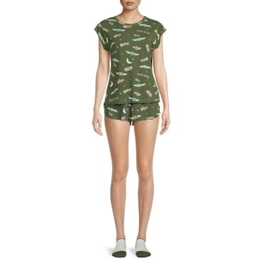 Lucas Film Women's and Women's Plus Star Wars The Child Top and Shorts Pajama Set, 3-Piece