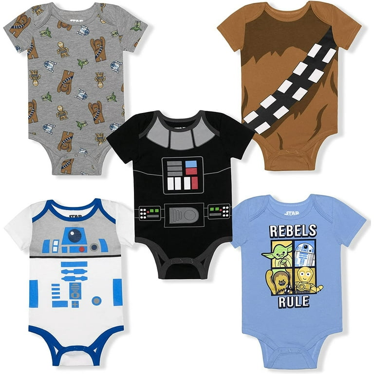 Lucas Films Star Wars Creepers 5 Pieces Onesie Set Short Sleeves Baby Clothes Multicolor