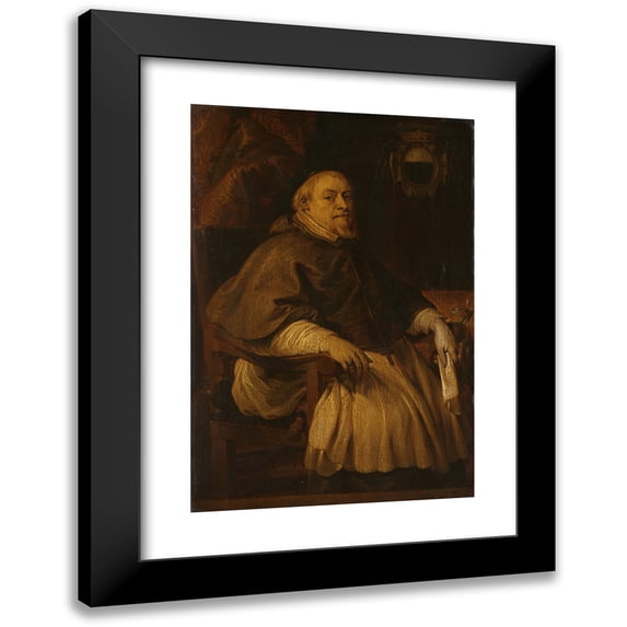 Lucas Franchoys the Younger 11x14 Black Modern Framed Museum Art Print Titled - Portrait of Francois the Gand-Vilain (1647-1666), Torniction of Thereorrity (1651