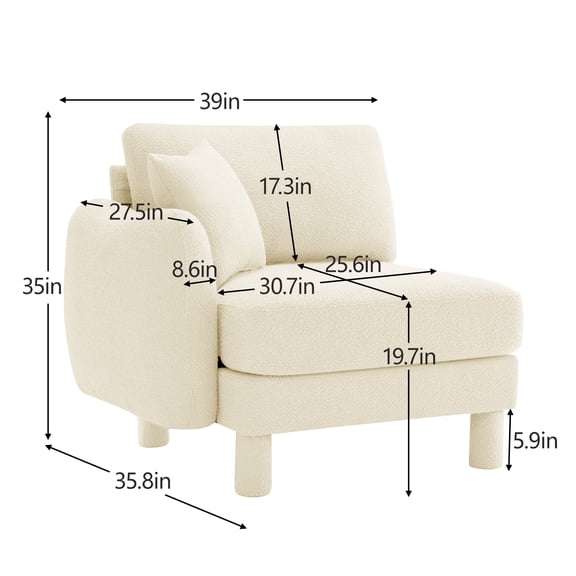 Lucas LSF Sofa W/Pillow - Beige Polyester 60