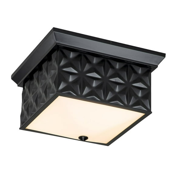 Lucas McKearn Alpha 14" 3-light Metal Flush Mount in Matte Black