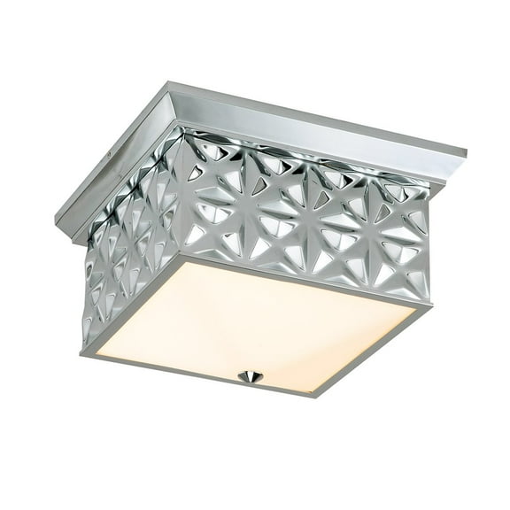 Lucas McKearn Alpha 14" 3-light Metal Flush Mount in Polished Chrome