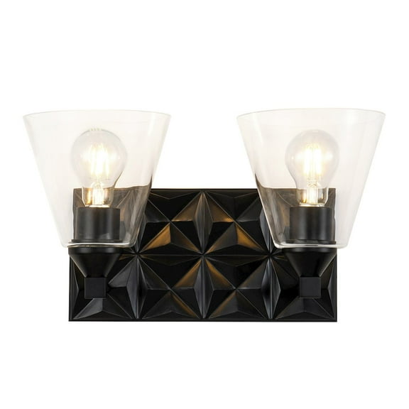 Lucas McKearn Alpha 2-light Metal Bath Vanity Light in Matte Black
